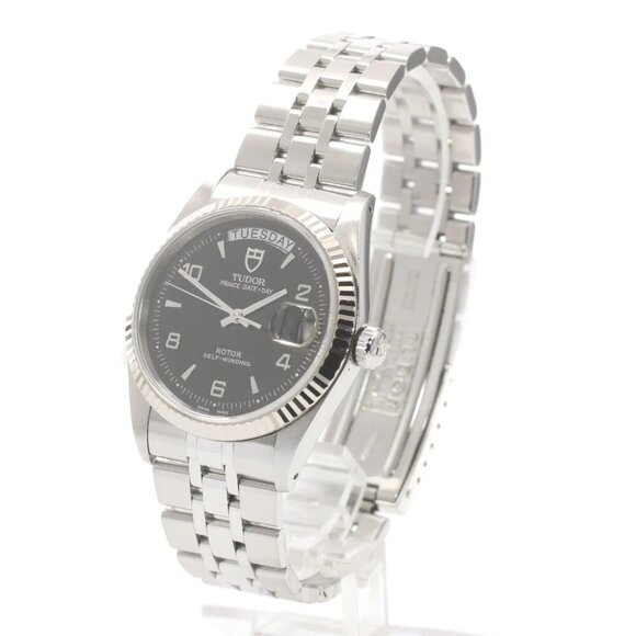 Tudor Other - TUDOR Prince Date Day 76214 WG bezel Black Dial Automatic Men's Watch_871459